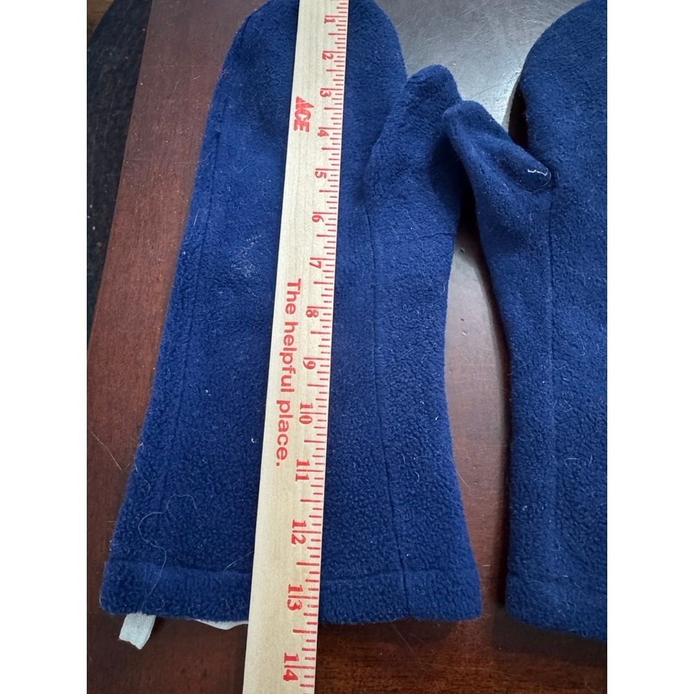 Vintage Vaughan Tapscott Gloves Ltd Blue Fleece Mittens 2304b Made In Uk Large View 3